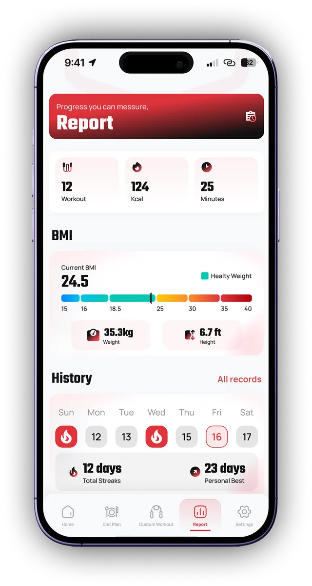 BodyTune app dashboard showing a personalized daily plan and activity rings